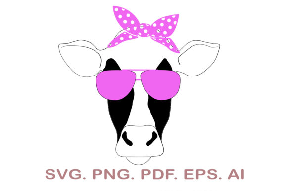 Cow with Glasses SVG