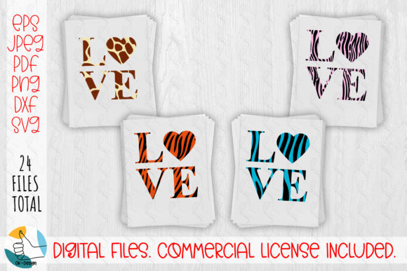 Valentines Heart SVG. Love Animal Print
